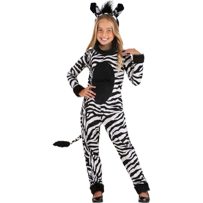 Zoo Party Games - زي زيبرا للفتيات مع عصابة رأس